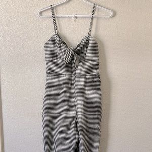Gingham Black and White Romper